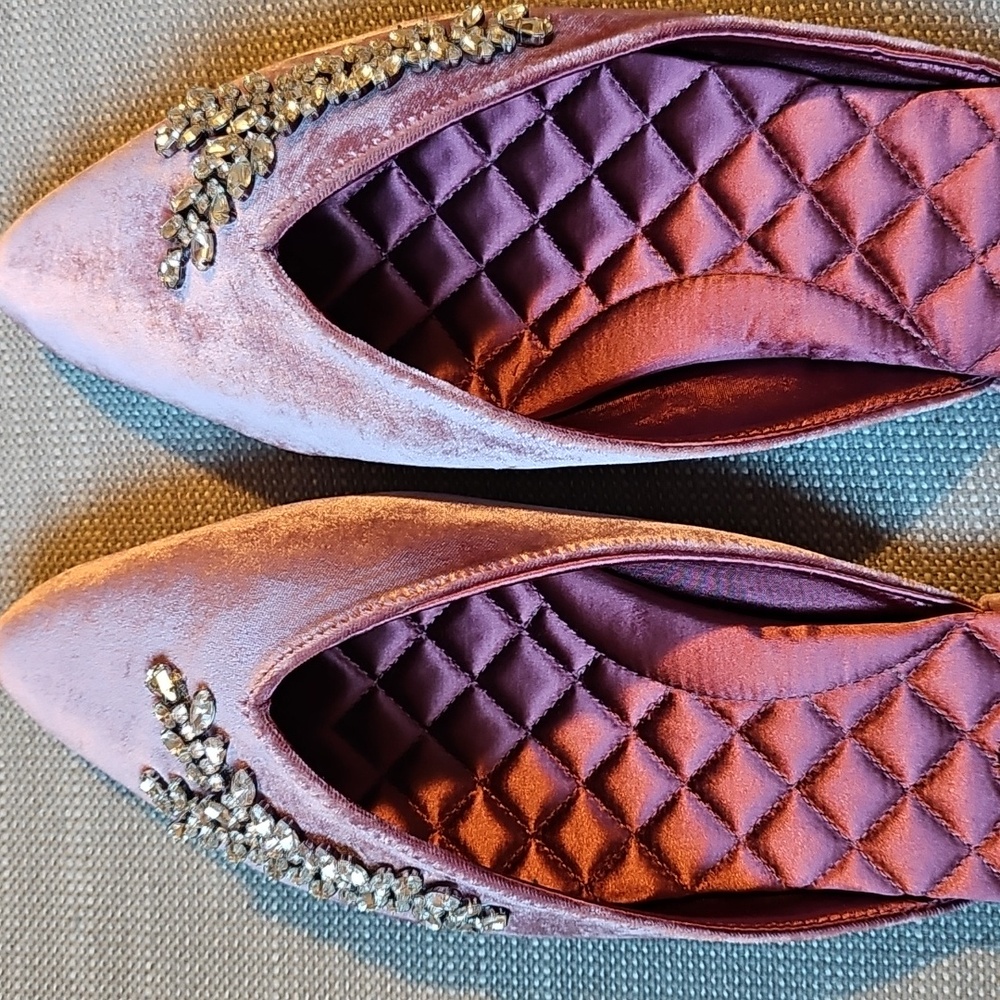 Birdies The Swan Raspberry Velvet Jeweled Mule - Picture 6 of 10